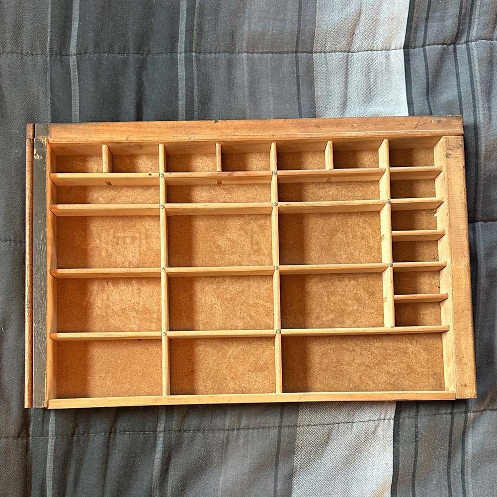 Vintage Letter Press Drawer / Display Shelf for Miniatures  / Shadow box